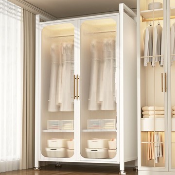 ??快速出貨?? 公司貨 鐵藝簡易衣柜新款2023爆款家用臥室收納柜子兒童寶寶收納鐵皮衣櫥