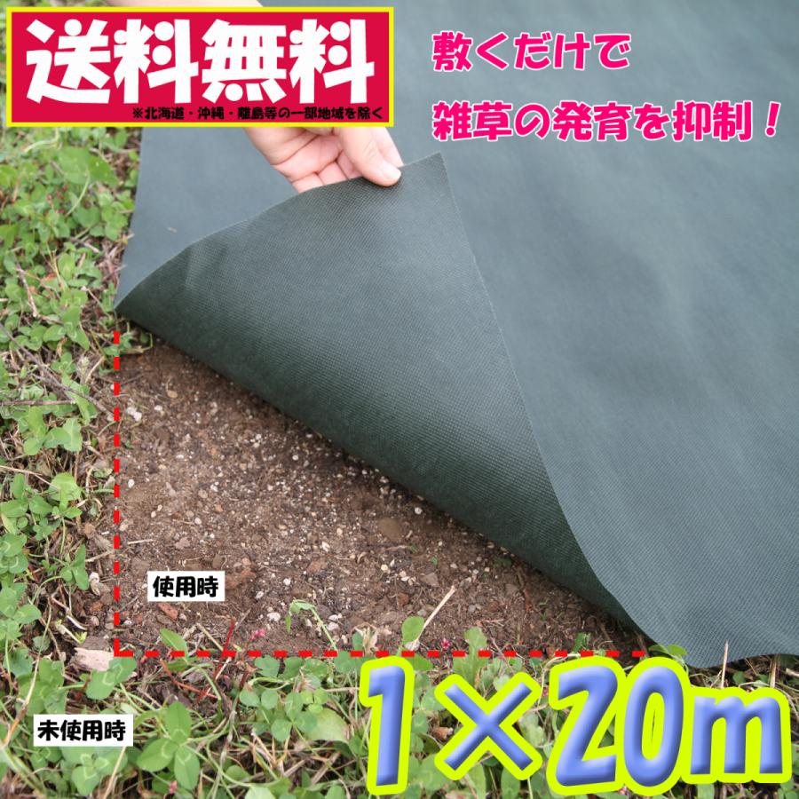 アストロ 防草シート 1x20m 厚手生地が日光をシャットアウト 敷くだけで雑草の生育を抑制 不織布製なので使用