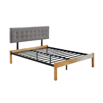 【RICHOME】 酷吉雙人床架原木色+黑色