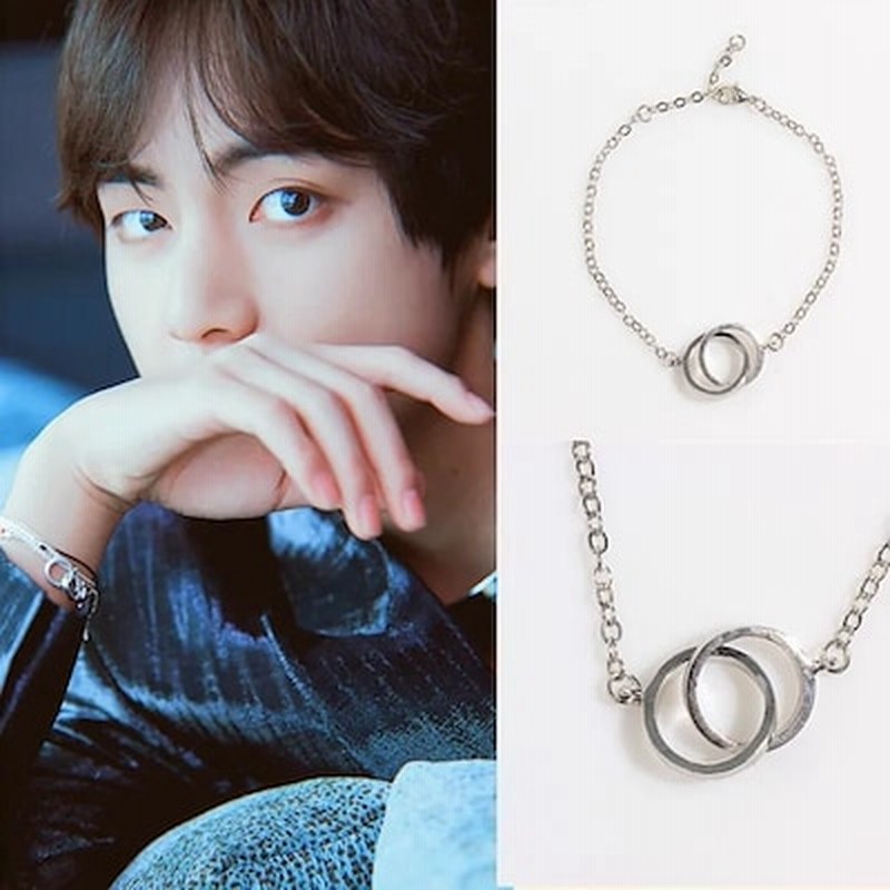 新品bts テテ ブレスレット V 着用商品 男女着用可能 モデル ダブルリング シルバーカラー 通販 Lineポイント最大1 0 Get Lineショッピング
