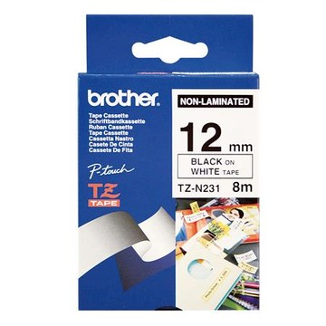兄弟牌brother一般標籤帶/白底黑字/12mmx8M/TZE-N231