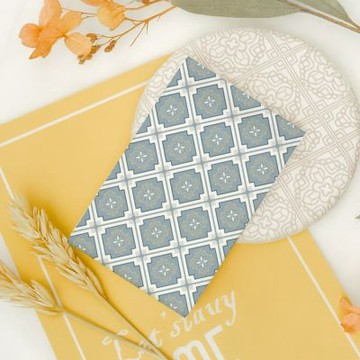 TRON 隨身摺疊鏡 迷你尺寸 幾何復古花磚 化妝鏡 梳妝鏡 桌面鏡子－C款斜紋6