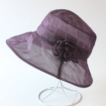 日單夏季真絲遮陽帽女士輕薄百搭漁夫帽逛街出游太陽帽女1入