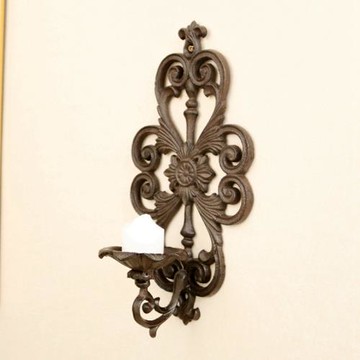 宮廷法式壁掛燭臺風燈復古懷舊鐵藝做舊裝飾雜貨花園庭院蠟燭臺