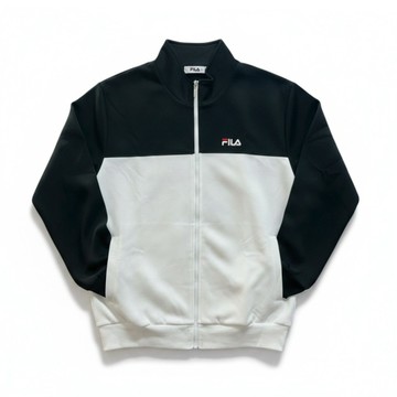 FILA 外套 黑白 LOGO 教練外套 男 1JKV7049BK