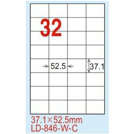 【龍德】LD-846(直角) 雷射、影印專用標籤-螢光五色 37.1x52.5mm 20大張/包【APP滿額下單4%點數(單一帳號最高1000點)】7/31止