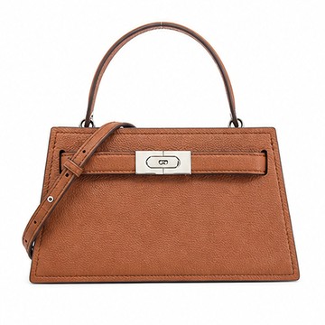TORY BURCH LEE RADZIWILL 荔枝紋皮革兩用包(小/經典棕)