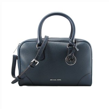 Michael Kors THOMPSON新款中型荔枝紋手提/斜背包(藍)