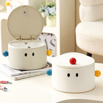 桌面垃圾桶按壓式創意可愛風收納桶家用辦公課桌上翻蓋帶蓋垃圾袋