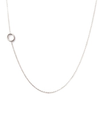 14k White Gold Mini Letter Necklace