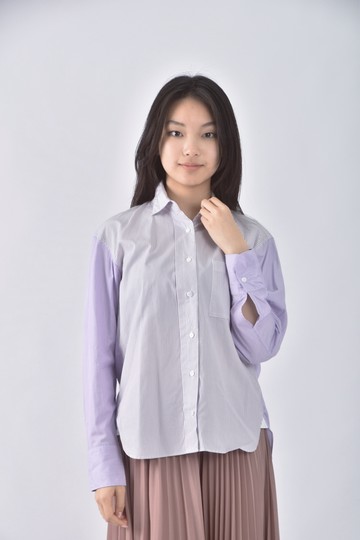 (S) uniqlo棉質純棉紫色襯衫上衣