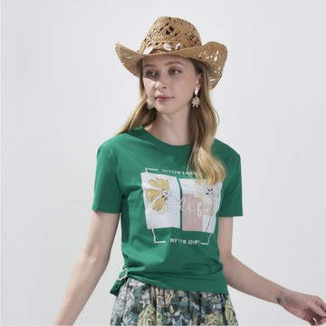 CLL巧玲瓏 繽儷花朵方框上衣(綠色) 7363316