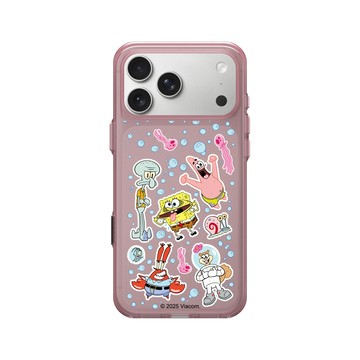 iPhone 17 Pro Max Clear (相機按鈕) 晶醺玫 - 海綿寶寶 SpongeBob - 比奇堡貼紙款