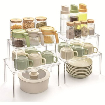 亞克力櫥櫃收納架 辦公桌檯面架收納架 食品儲藏室廚房調料架