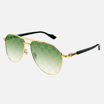 【GUCCI 古馳】飛行員金屬太陽眼鏡(GG1220S-004)