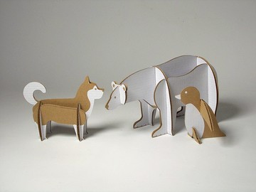 立體動物樂園(10個一組)-/兒童禮物/DIY /北極熊/企鵝/阿拉斯加犬