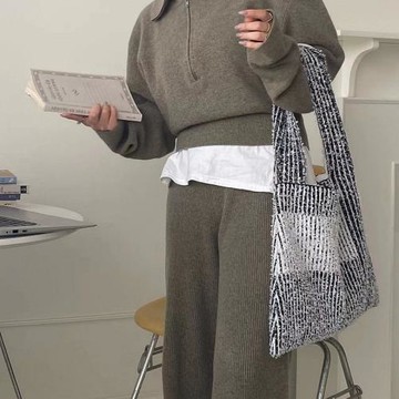 knitfanatics小眾針織單肩通勤包