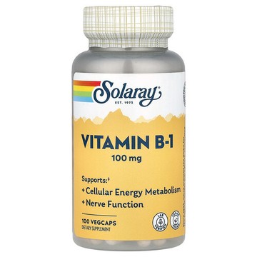 Solaray, 維生素 B-1，100 毫克，100 粒素食膠囊
