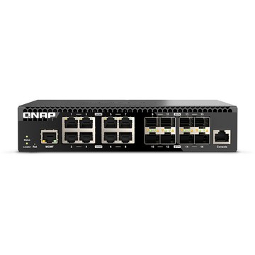QNAP QSW-M3216R-8S8T 半機架寬 16埠 全10GbE L2 Web 網管型交換器 昌運監視器