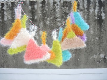 手工創作_編織菜瓜布_小三角/小花