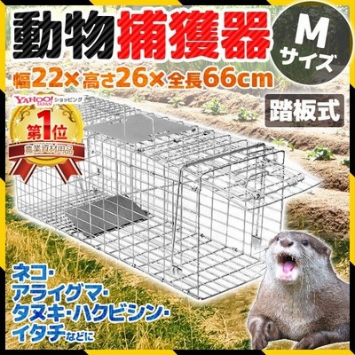 捕獲器 箱罠 イタチ 捕獲 踏み板式 猫 ネコ 畑 餌 アニマルキャッチャー アニマルトラップ 動物 駆除 ペット 捕獲網 小動物 退治 脱走 捕獲機 通販 Lineポイント最大0 5 Get Lineショッピング
