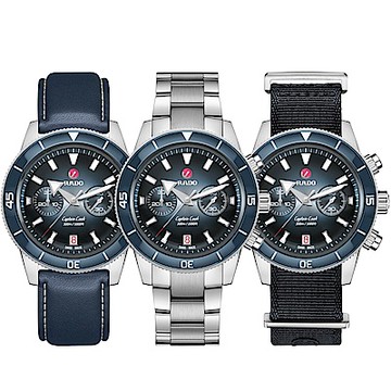 RADO 雷達 官方授權 庫克船長 300米潛水計時腕錶 套錶 寵愛媽媽 送禮推薦-43mm R03 R32145208