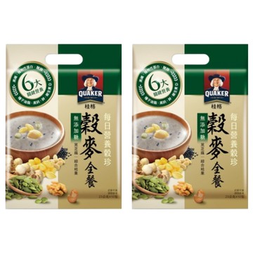 QUAKER 桂格 每日營養穀珍穀麥全餐 無添加糖  230g  2袋