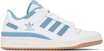 adidas Originals 白色 & 蓝色 Forum Low CL 运动鞋