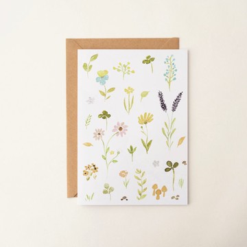 水彩花卉萬用卡片 植物 手繪卡片 生日卡片 感謝卡 祝福卡片
