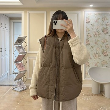 秋冬外套 馬甲外套 保暖外套 背心馬甲2025新款羽絨棉服外套潮立領時尚秋冬季韓版簡約爆款寬鬆馬夾背心10/24