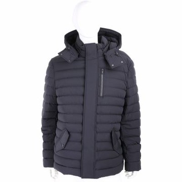 Moose Knuckles Greystone 連帽可拆衍縫口袋黑色羽絨外套 夾克(男/女可穿)