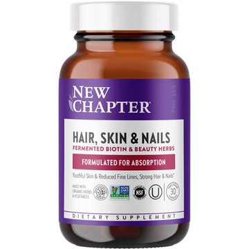 New Chapter Hair Skin & Nails - Fermented Biotin & Beauty Herbs 30 Vegan Capsules