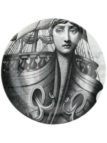 Fornasetti - decorative homewear plate - unisex - Porcelain - One Size - Black