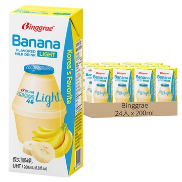 Binggrae 香蕉牛奶light 保久調味乳  200ml  24入