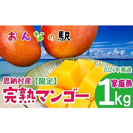 ふるさと納税 2024年発送完熟マンゴー 1kg（2〜3玉） ご家庭用 おんなの駅（恩納村産） 沖縄県恩納村