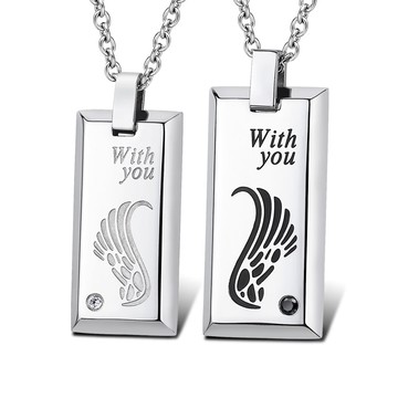 項鍊．白鋼．情侶對鍊．客製刻字．情人節禮物