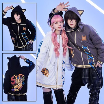 原創香港繪師芝麻埃及神明寶寶斯芬克斯刷毛耳朵連帽外套【JJ4061