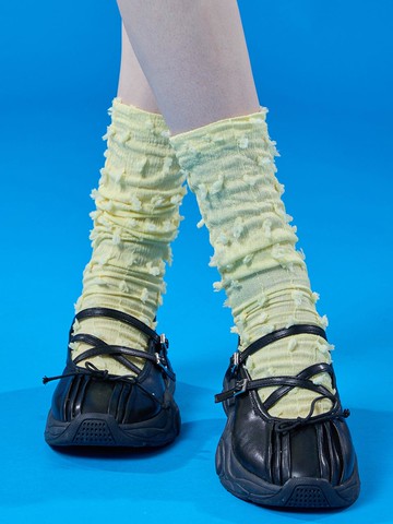 Layered Point Fashion Socks [YELLOW]