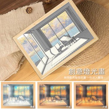 LED燈光畫小夜燈 相框畫 裝飾畫夜燈 (USB插電)