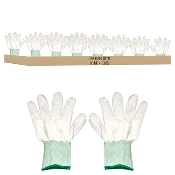 嘉鴻牌 合手型棉紗手套 白色 M碼 手套芯 聚酯纖維 中國製  1組