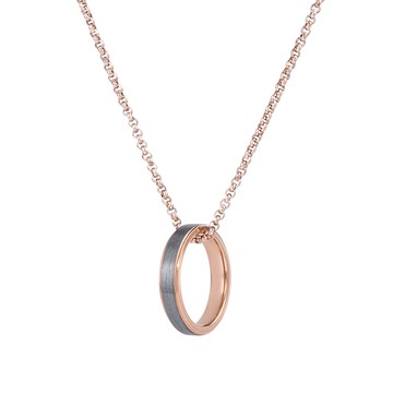 軌跡 鎢鋼鈦色戒指項鍊-女款灰金