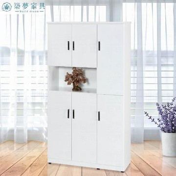 【築夢家具Build dream】防水塑鋼家具 六門一格 鞋櫃-3.2尺
