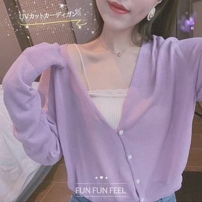 Uvカットカーディガン レディース 春夏 薄手 白カーディガン Vネック ショット丈シャツ 長袖ガウン 紫外線カット シースルー 冷房対策 通販 Lineポイント最大get Lineショッピング