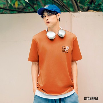 STAYREAL  KEEP GOING多色T - 橘