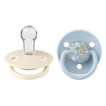 BIBS Liberty De Lux 圓形矽膠奶嘴2個組  1套  0~18個月  寶貝藍