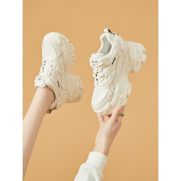 達芙妮厚底老爹鞋女款8cm春季新款小個子內增高小白鞋休閑運動鞋