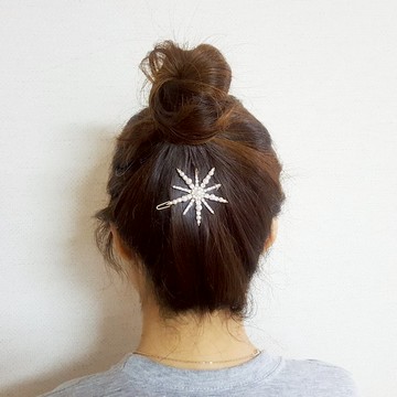 CZ銀珍珠簡約髮夾