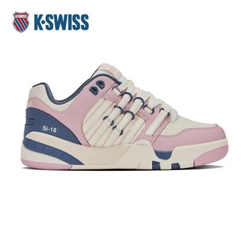 【K-SWISS】經典運動鞋 SI-18 INTERNATIONALC 女鞋 米白紫丁香藍色(94440-144-M)
