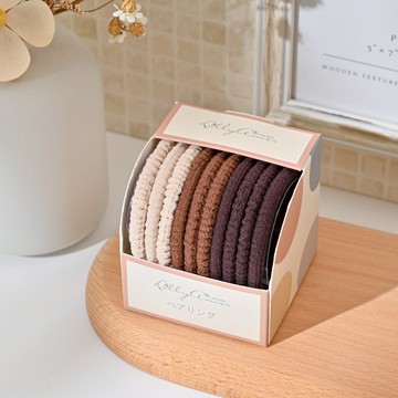 LillyAmor高彈力O束10入-素面小節棕