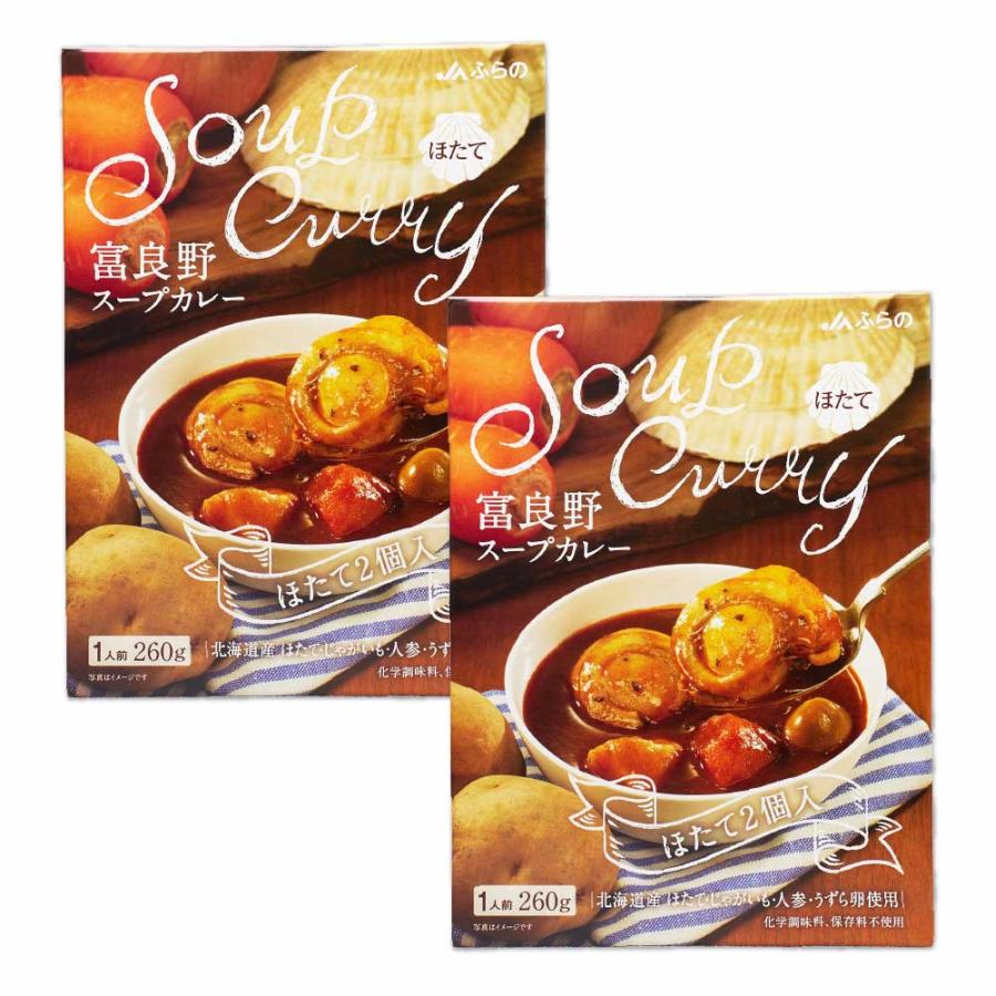 JAふらの 富良野 スープカレー ほたて 260g × 2箱セット ホタテ 帆立 レトルト カレー スープ 北海道 北海道産 野菜 卵 お歳暮 御歳暮 クリスマス